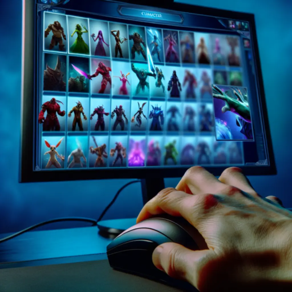 Ekran wyboru postaci w grze