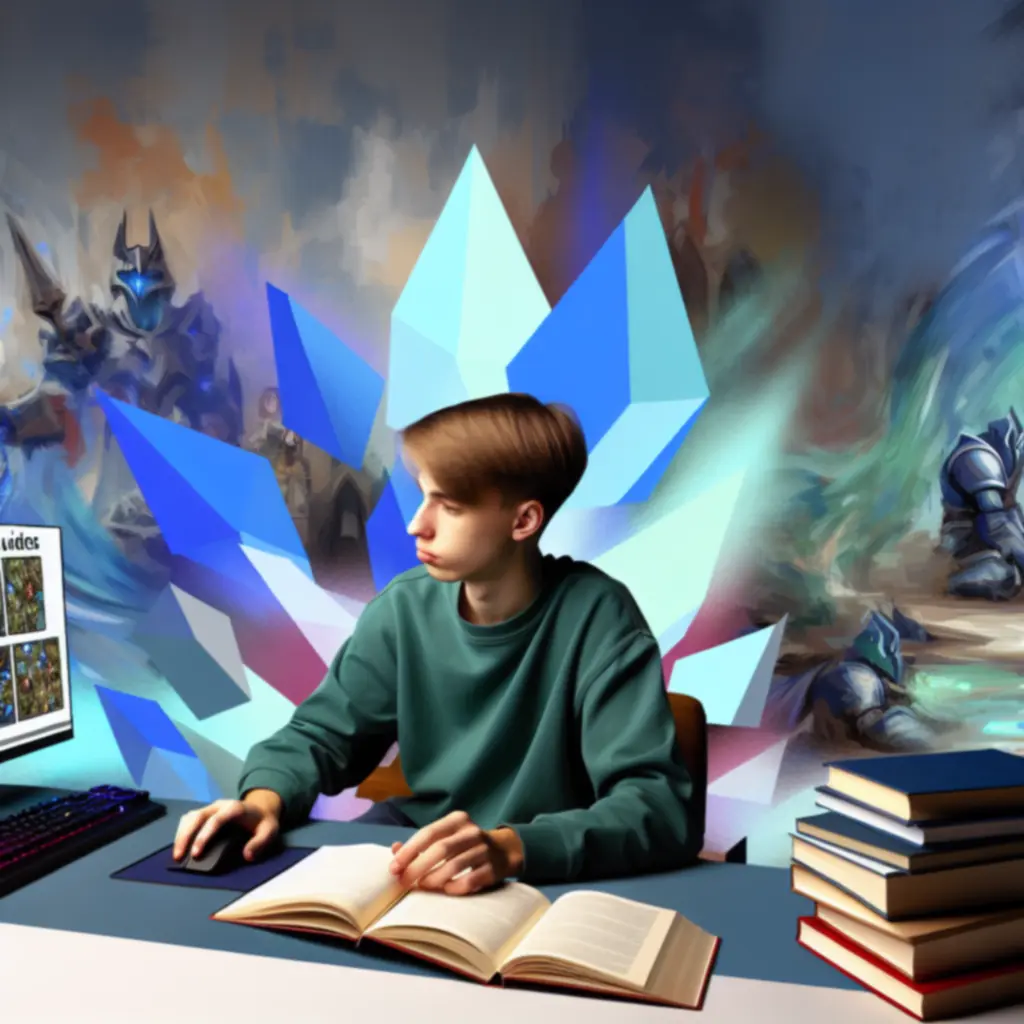 Gracz uczący się strategii na monitorze